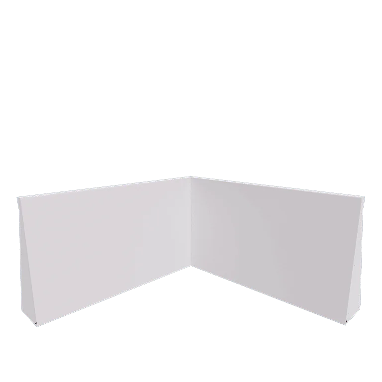 Stalen keerwand - Binnenhoek - 100 x 100 x 60 cm - RAL9010 mat (wit)