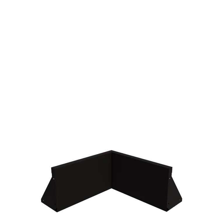Stalen keerwand - Binnenhoek - 50 x 50 x 30 cm - RAL9005 mat (zwart)