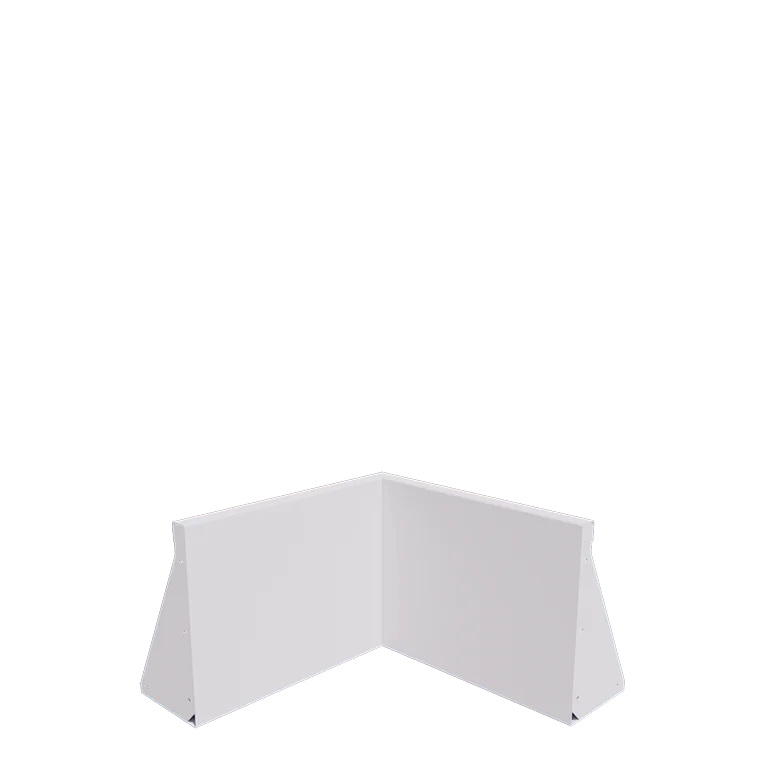 Stalen keerwand - Binnenhoek - 50 x 50 x 40 cm - RAL9010 mat (wit)