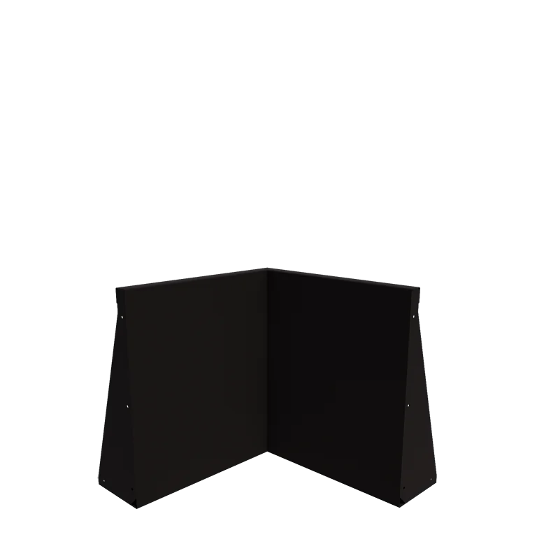 Stalen keerwand - Binnenhoek - 50 x 50 x 60 cm - RAL9005 mat (zwart)