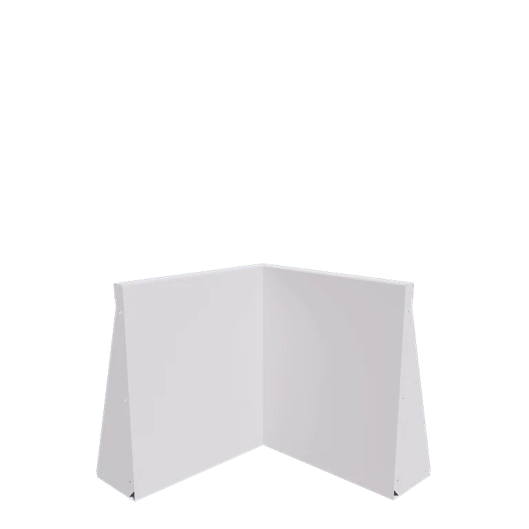Stalen keerwand - Binnenhoek - 50 x 50 x 60 cm - RAL9010 mat (wit)