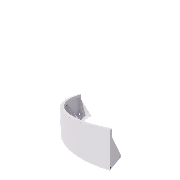 Stalen keerwand - Buitenbocht - 100 x 100 x 30 cm - RAL9010 mat (wit)
