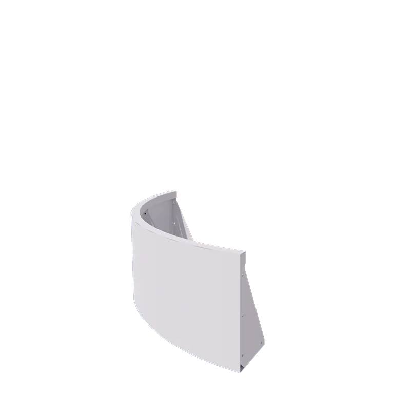Stalen keerwand - Buitenbocht - 100 x 100 x 40 cm - RAL9010 mat (wit)