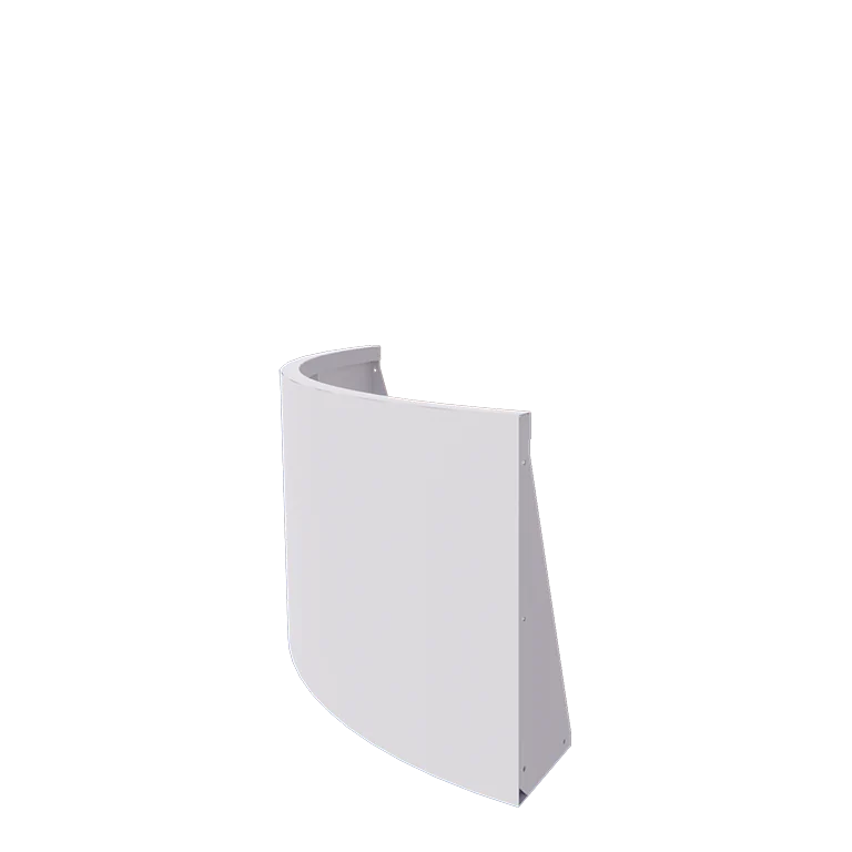 Stalen keerwand - Buitenbocht - 100 x 100 x 60 cm - RAL9010 mat (wit)
