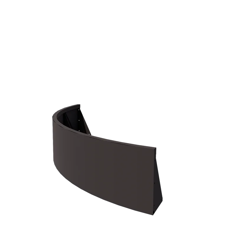 Stalen keerwand - Buitenbocht - 150 x 150 x 40 cm - RAL7016 mat (antraciet grijs)