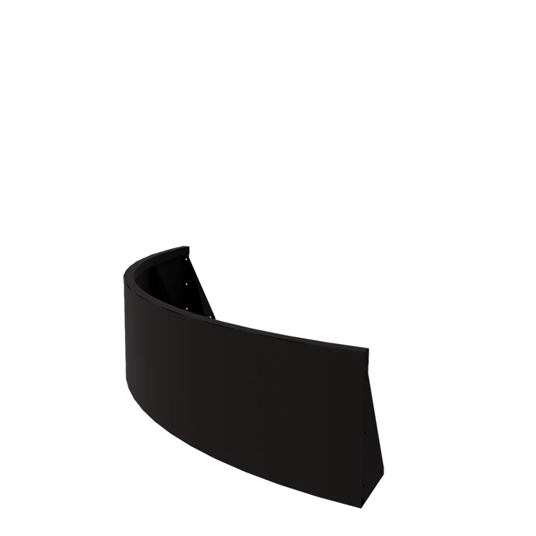 Stalen keerwand - Buitenbocht - 150 x 150 x 40 cm - RAL9005 mat (zwart)