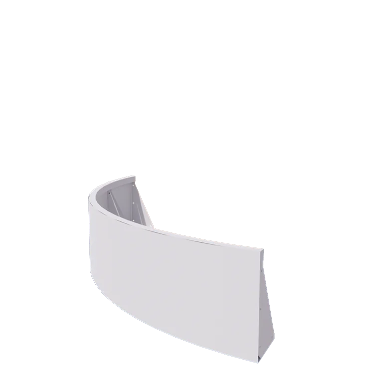 Stalen keerwand - Buitenbocht - 150 x 150 x 40 cm - RAL9010 mat (wit)