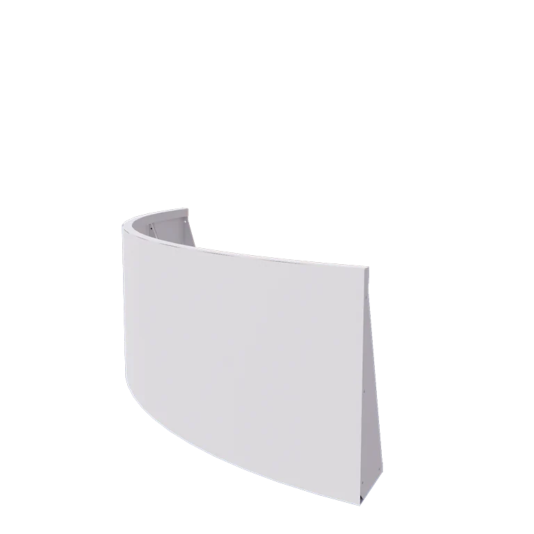 Stalen keerwand - Buitenbocht - 150 x 150 x 60 cm - RAL9010 mat (wit)