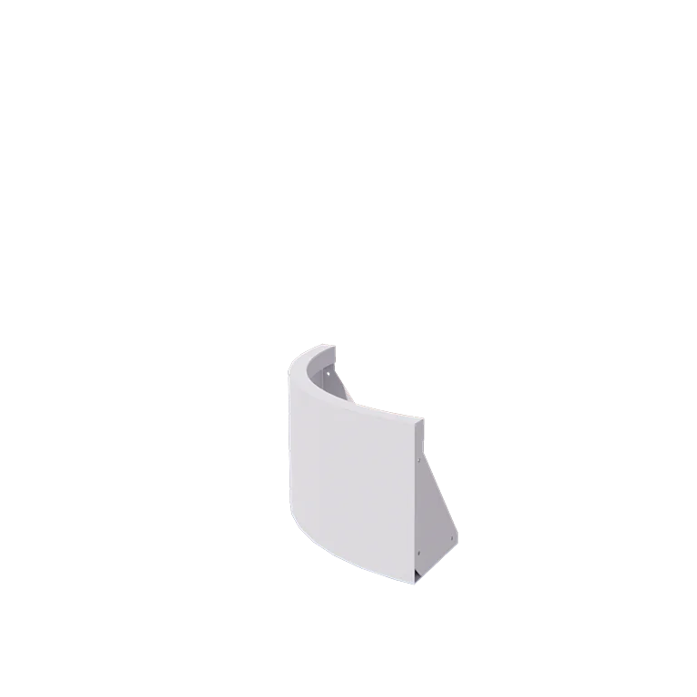 Stalen keerwand - Buitenbocht - 50 x 50 x 30 cm - RAL9010 mat (wit)