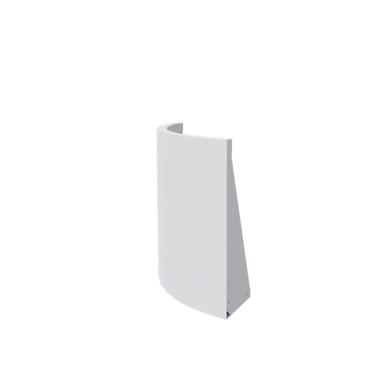 Stalen keerwand - Buitenbocht - 50 x 50 x 60 cm - RAL9010 mat (wit)