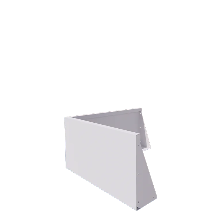 Stalen keerwand - Buitenhoek - 100 x 100 x 50 cm - RAL9010 mat (wit)