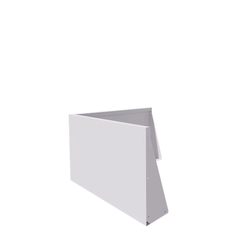 Stalen keerwand - Buitenhoek - 100 x 100 x 60 cm - RAL9010 mat (wit)