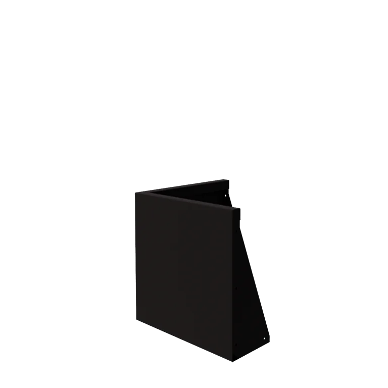 Stalen keerwand - Buitenhoek - 50 x 50 x 50 cm - RAL9005 mat (zwart)