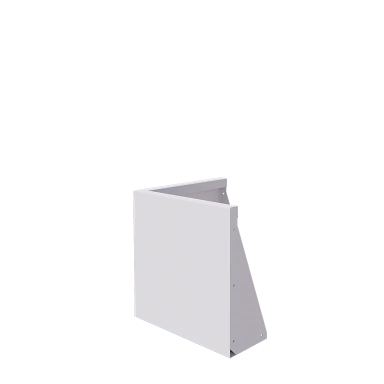 Stalen keerwand - Buitenhoek - 50 x 50 x 50 cm - RAL9010 mat (wit)