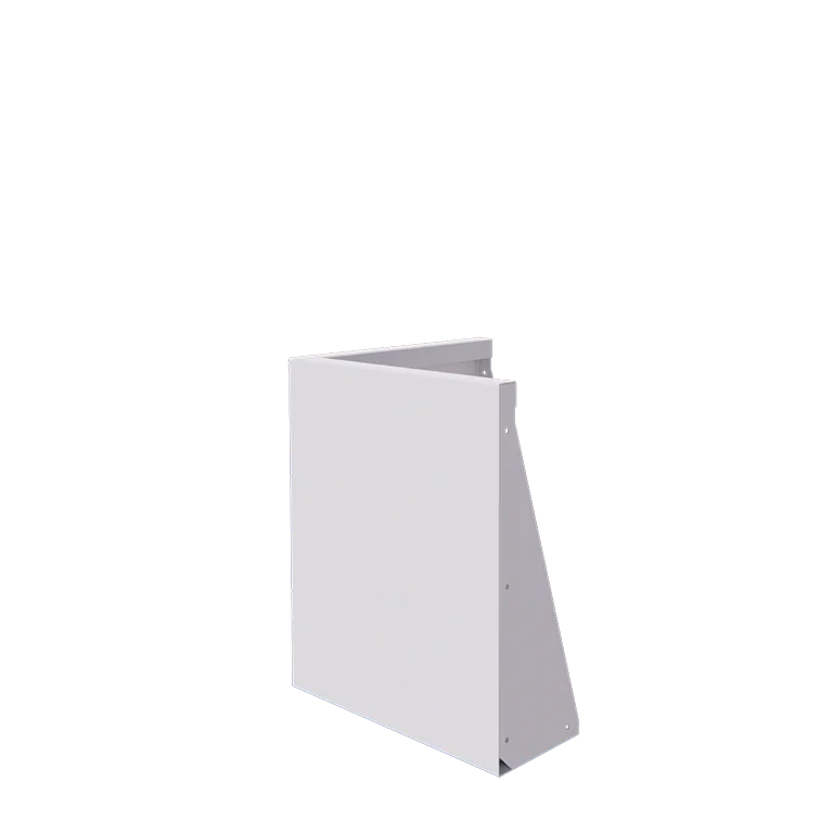 Stalen keerwand - Buitenhoek - 50 x 50 x 60 cm - RAL9010 mat (wit)