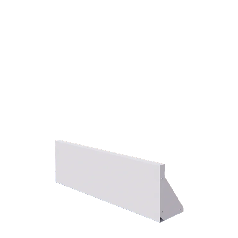 Stalen keerwand - Recht - 100 x 30 cm - RAL9010 mat (wit)