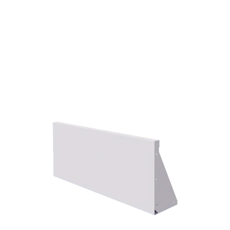 Stalen keerwand - Recht - 100 x 40 cm - RAL9010 mat (wit)