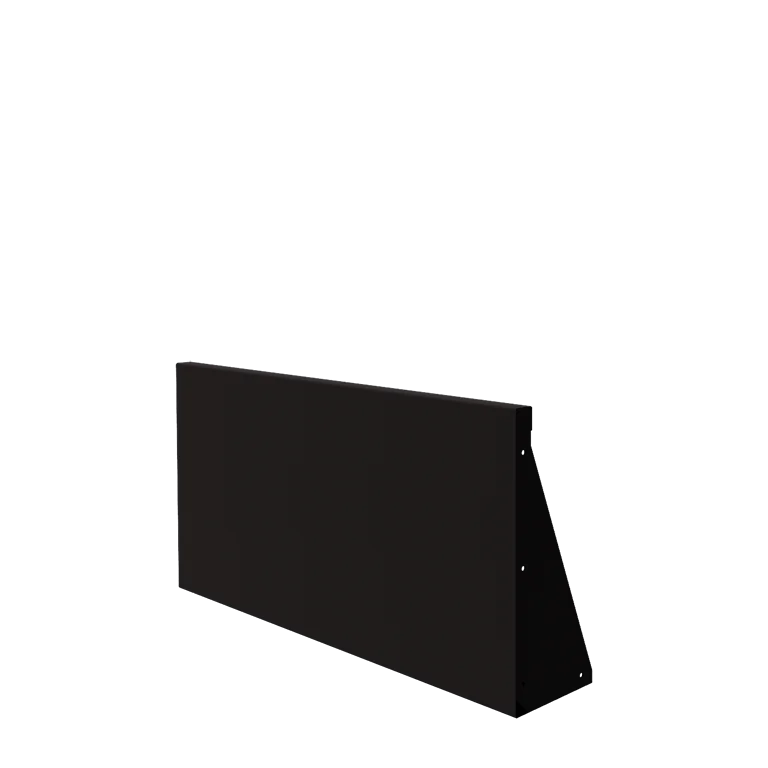 Stalen keerwand - Recht - 100 x 50 cm - RAL9005 mat (zwart)