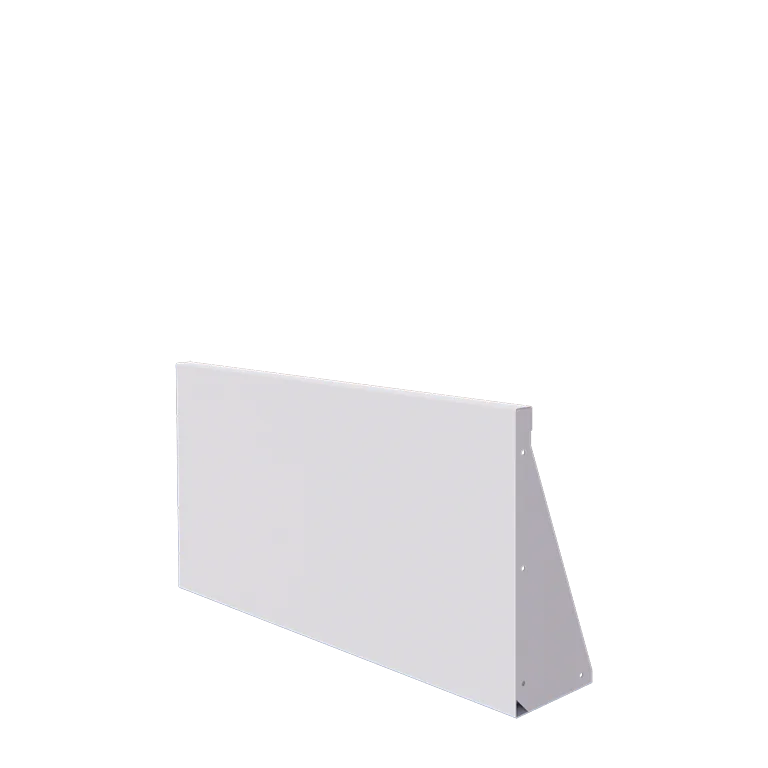 Stalen keerwand - Recht - 100 x 50 cm - RAL9010 mat (wit)