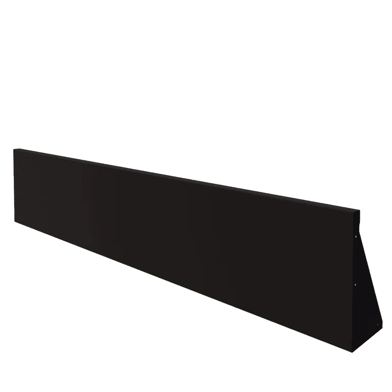 Stalen keerwand - Recht - 200 x 40 cm - RAL9005 mat (zwart)