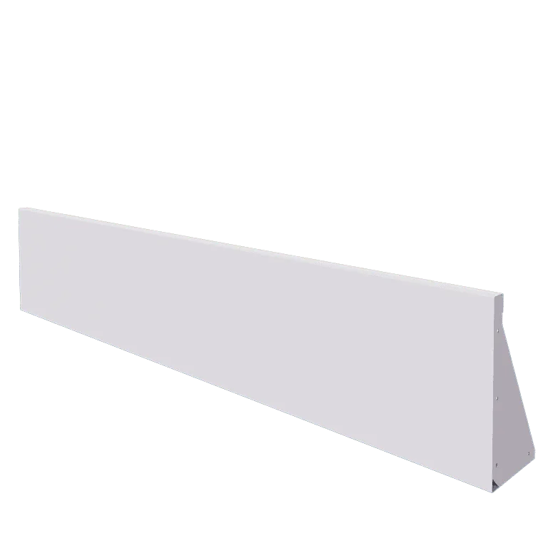 Stalen keerwand - Recht - 200 x 40 cm - RAL9010 mat (wit)