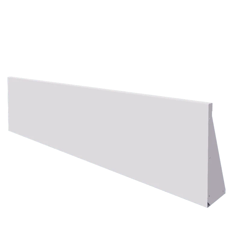 Stalen keerwand - Recht - 200 x 50 cm - RAL9010 mat (wit)