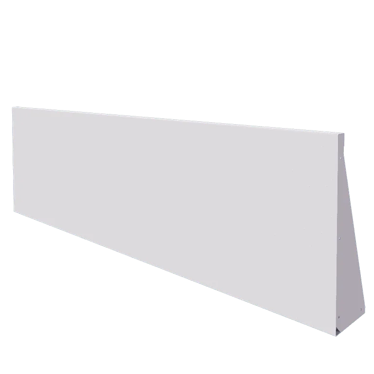 Stalen keerwand - Recht - 200 x 60 cm - RAL9010 mat (wit)