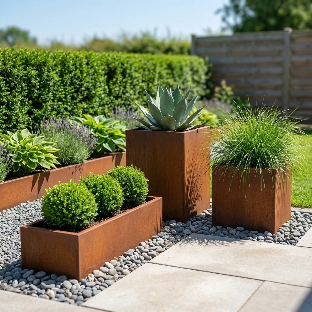 Cortenstaal plantenbak - Rechthoek - 100 x 30 x 30 cm - Met bodemplaat