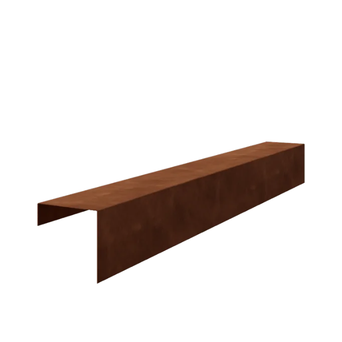 Cortenstaal overzetprofiel - 15 x 15 x 5 cm - 150 cm