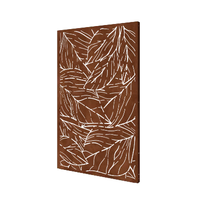 Cortenstaal paneel - Bladeren 1 - 120 x 6 x 190 cm