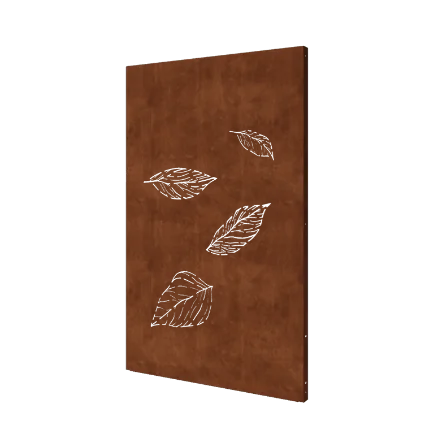 Cortenstaal paneel - Bladeren 3 - 120 x 6 x 190 cm
