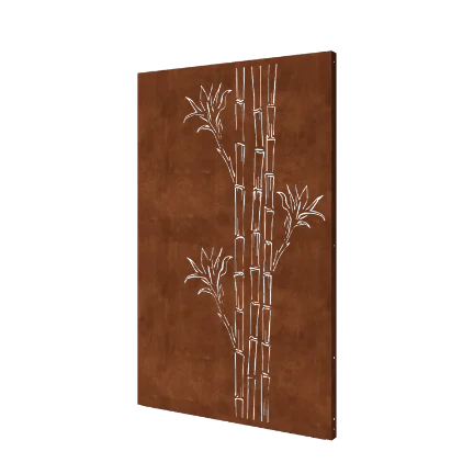 Cortenstaal paneel - Bamboe - 120 x 6 x 190 cm
