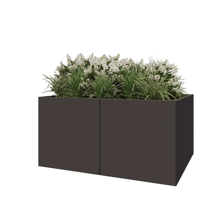 Stalen plantenbak XXL - Rechthoek - 160 x 120 x 80 cm - RAL7016 mat (antraciet grijs) - Zonder bodemplaat