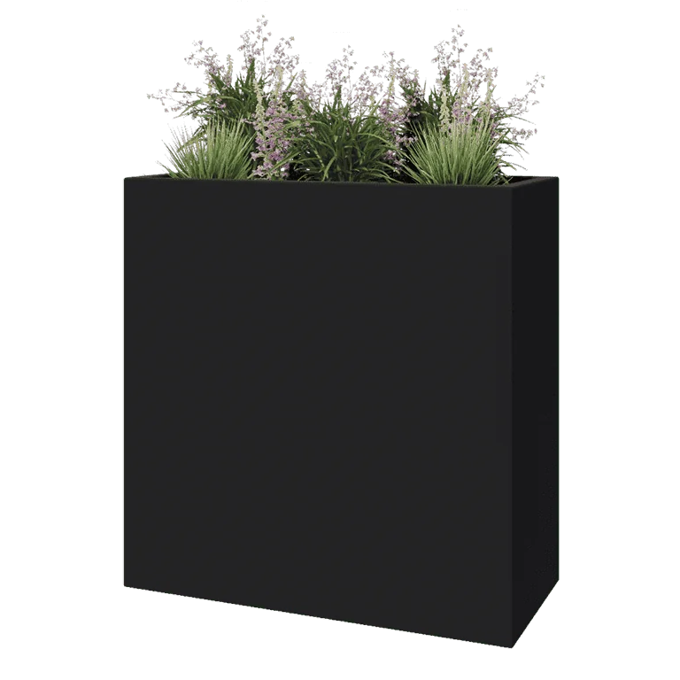 Polyester plantenbak - Rechthoek - 100 x 40 x 100 cm - RAL7021 mat (zwartgrijs) - Met bodem