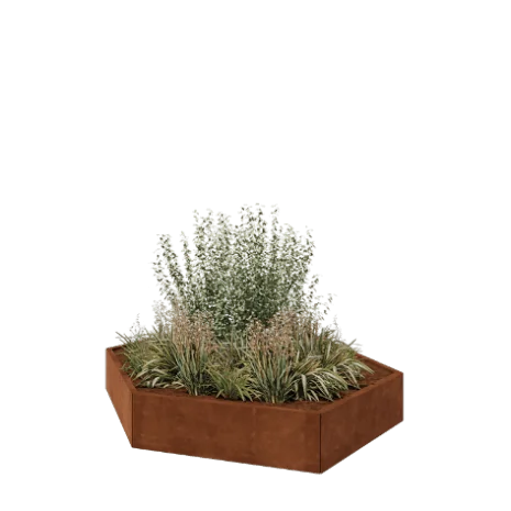 Cortenstaal plantenbak - Zeshoek - 199,3 x 173,2 x 30 cm - Zonder bodemplaat