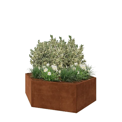 Cortenstaal plantenbak - Zeshoek - 199,3 x 173,2 x 60 cm - Zonder bodemplaat