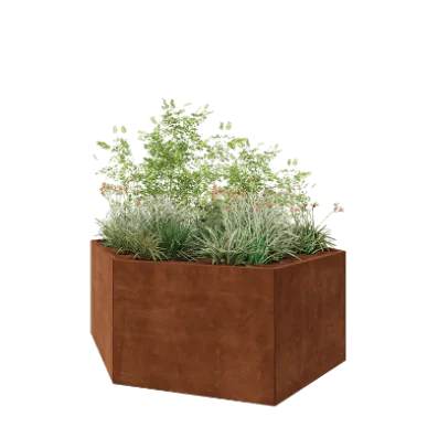 Cortenstaal plantenbak - Zeshoek - 199,3 x 173,2 x 80 cm - Zonder bodemplaat