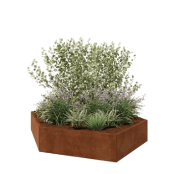 Cortenstaal plantenbak - Zeshoek - 239,3 x 207,8 x 40 cm - Zonder bodemplaat