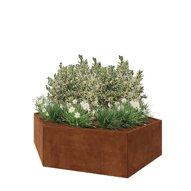 Cortenstaal plantenbak - Zeshoek - 239,3 x 207,8 x 60 cm - Zonder bodemplaat