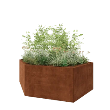 Cortenstaal plantenbak - Zeshoek - 239,3 x 207,8 x 80 cm - Zonder bodemplaat