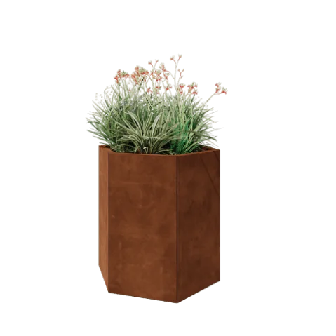 Cortenstaal plantenbak - Zeshoek - 79,3 x 69,3 x 80 cm - Zonder bodemplaat