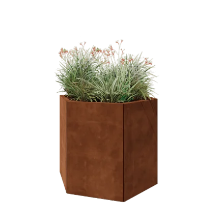 Cortenstaal plantenbak - Zeshoek - 99,3 x 86,6 x 80 cm - Zonder bodemplaat