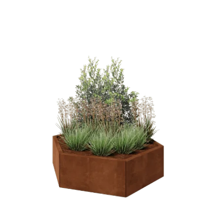 Cortenstaal plantenbak - Zeshoek - 119,3 x 103,9 x 30 cm - Zonder bodemplaat