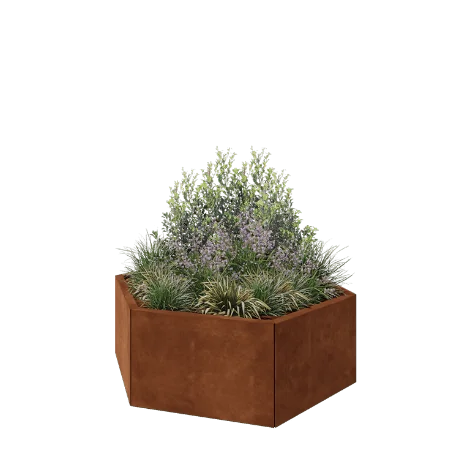 Cortenstaal plantenbak - Zeshoek - 119,3 x 103,9 x 40 cm - Zonder bodemplaat