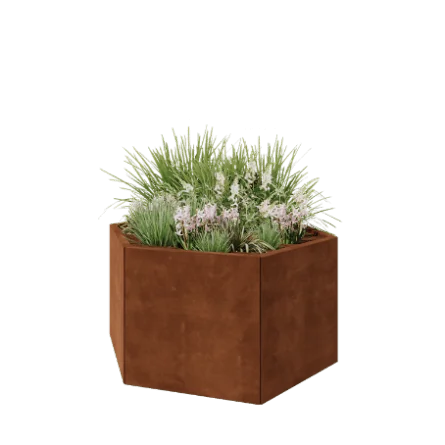 Cortenstaal plantenbak - Zeshoek - 119,3 x 103,9 x 60 cm - Zonder bodemplaat