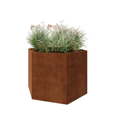 Cortenstaal plantenbak - Zeshoek - 119,3 x 103,9 x 80 cm - Zonder bodemplaat