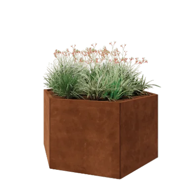 Cortenstaal plantenbak - Zeshoek - 139,3 x 121 x 70 cm - Zonder bodemplaat