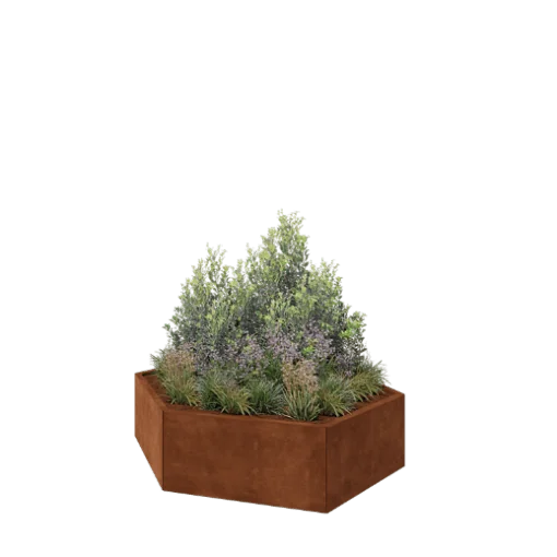 Cortenstaal plantenbak - Zeshoek - 159,3 x 138,6 x 40 cm - Zonder bodemplaat