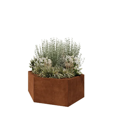 Cortenstaal plantenbak - Zeshoek - 159,3 x 138,6 x 60 cm - Zonder bodemplaat