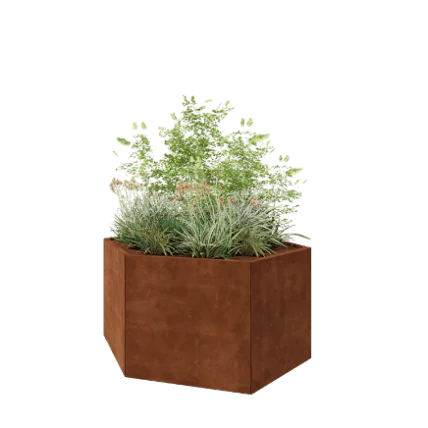 Cortenstaal plantenbak - Zeshoek - 159,3 x 138,6 x 80 cm - Zonder bodemplaat